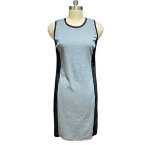 Old Navy Grey Black Colorblock Sheath Dress Sleeveless Stretch Shift L